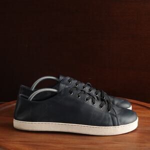 Groundies Sneakers Mens SZ 10 Navy Blue Leather Barefoot Minimalist Urban Shoes